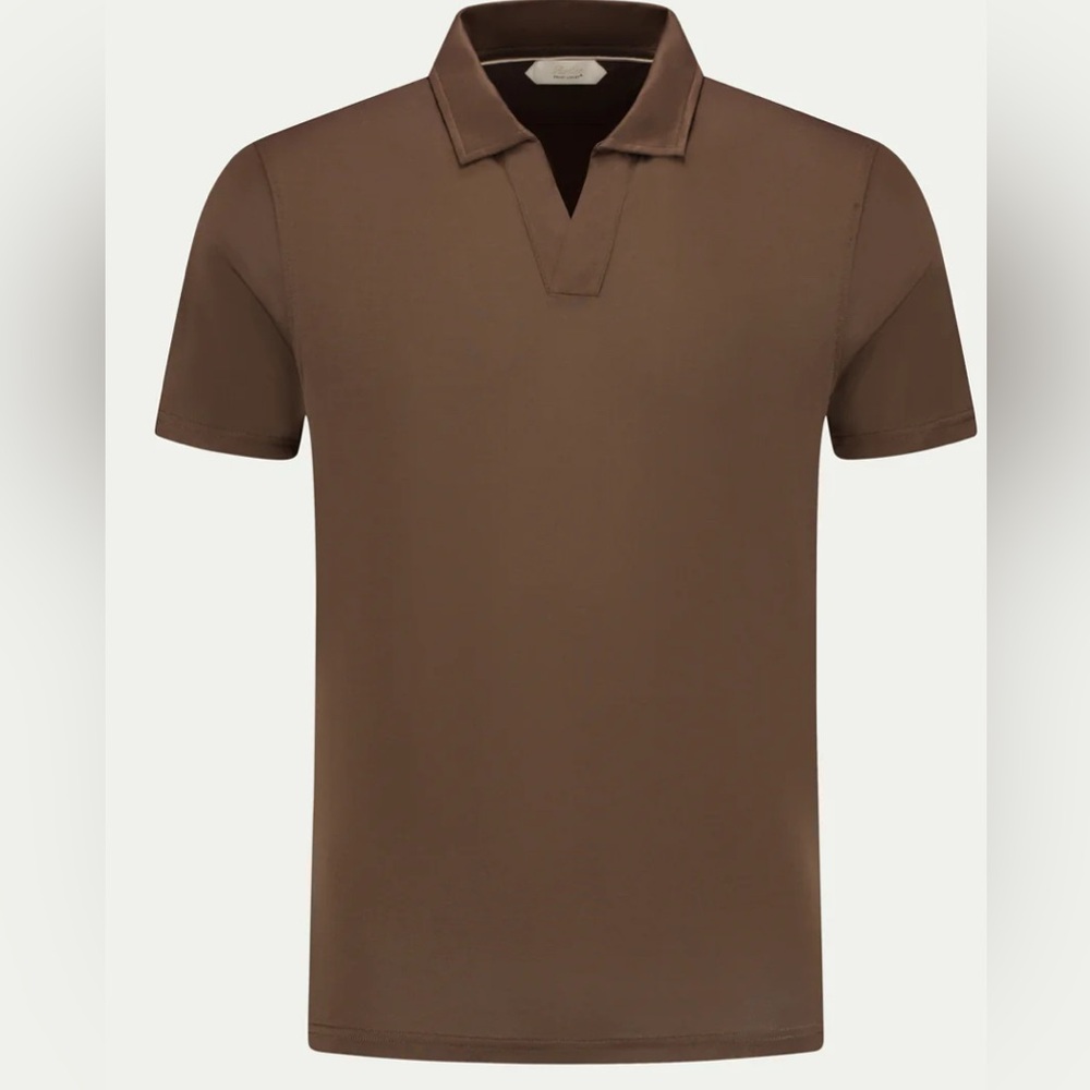 NWT Aurelien Men’s Egyptian Cotton Buttonless Polo Shirt Sz L